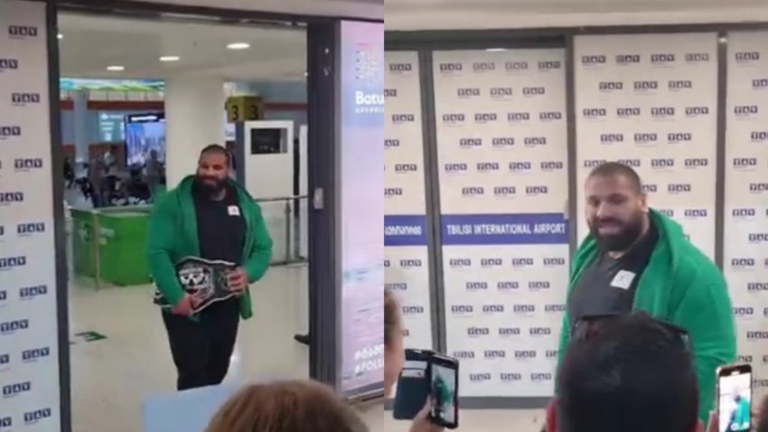 VIDEO: სიხარული სახეზე შეეტყო! - ასე დახვდნენ ქართველ ჰალკს თბილისის აეროპორტში
