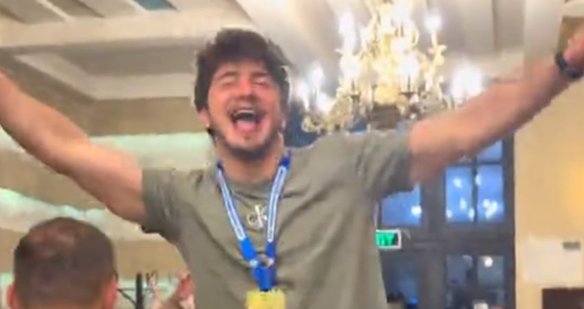 VIDEO: სასწაული კადრები - როგორ აღნიშნა მშობლიურ ხაშურში ლუკა მაისურაძემ ევროპის მოგება